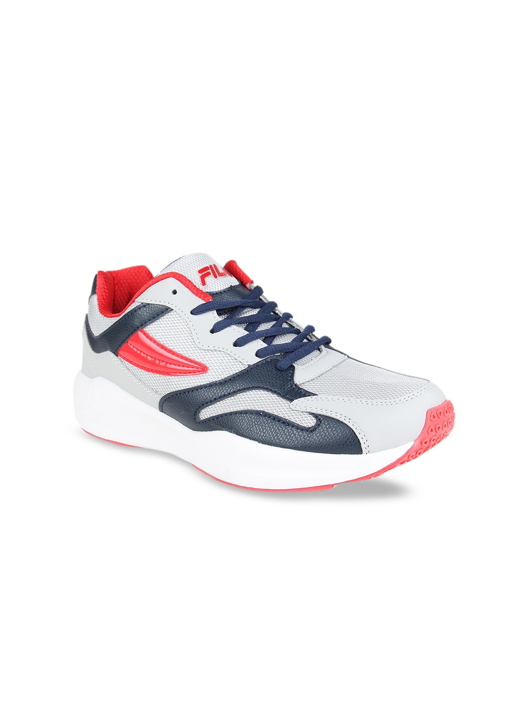 

FILA Men Grey & Navy Blue Colourblocked Running Shoes