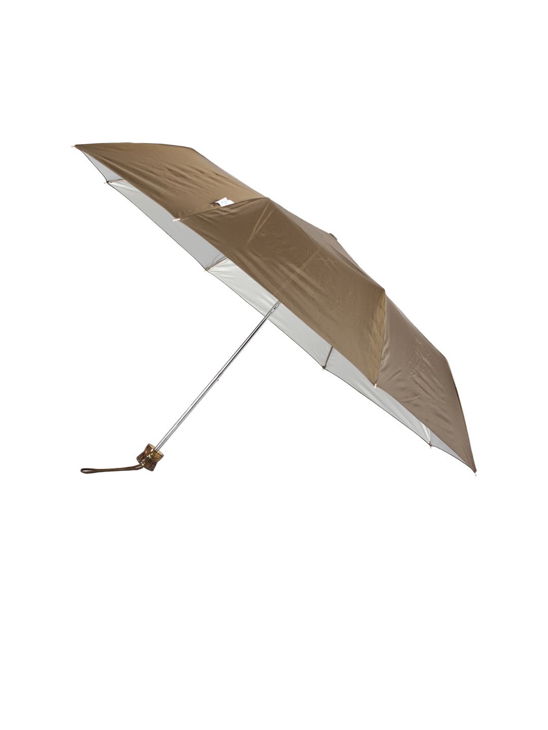 Johns Unisex Olive Brown Solid 3-Fold Umbrella