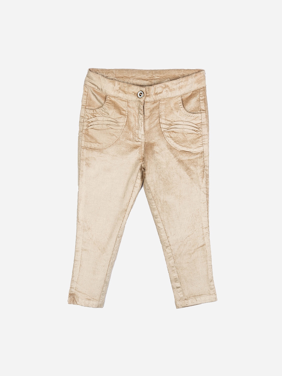 

Peppermint Girls Champagne Slim Fit Solid Regular Trousers