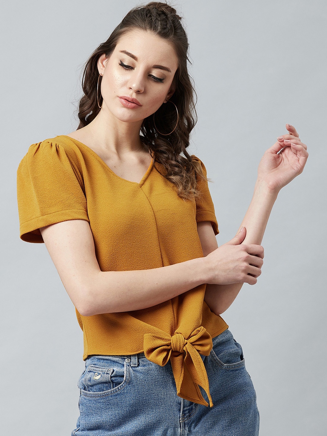 

Athena Women Mustard Solid Top