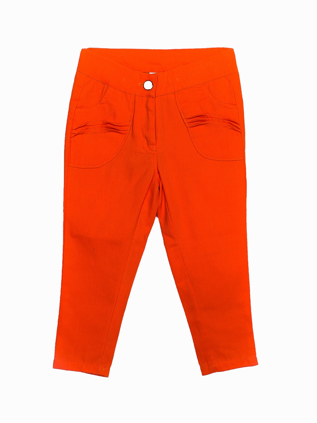 

Peppermint Girls Orange Slim Fit Solid Regular Trousers