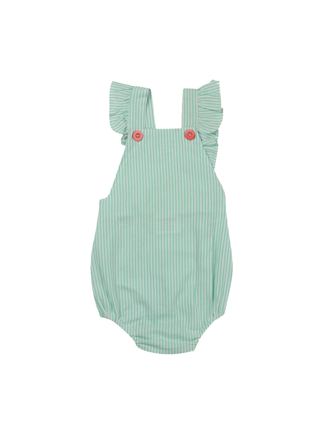 

Nino Bambino Infant Girls Green & White Striped 100% Organic Cotton Bodysuit