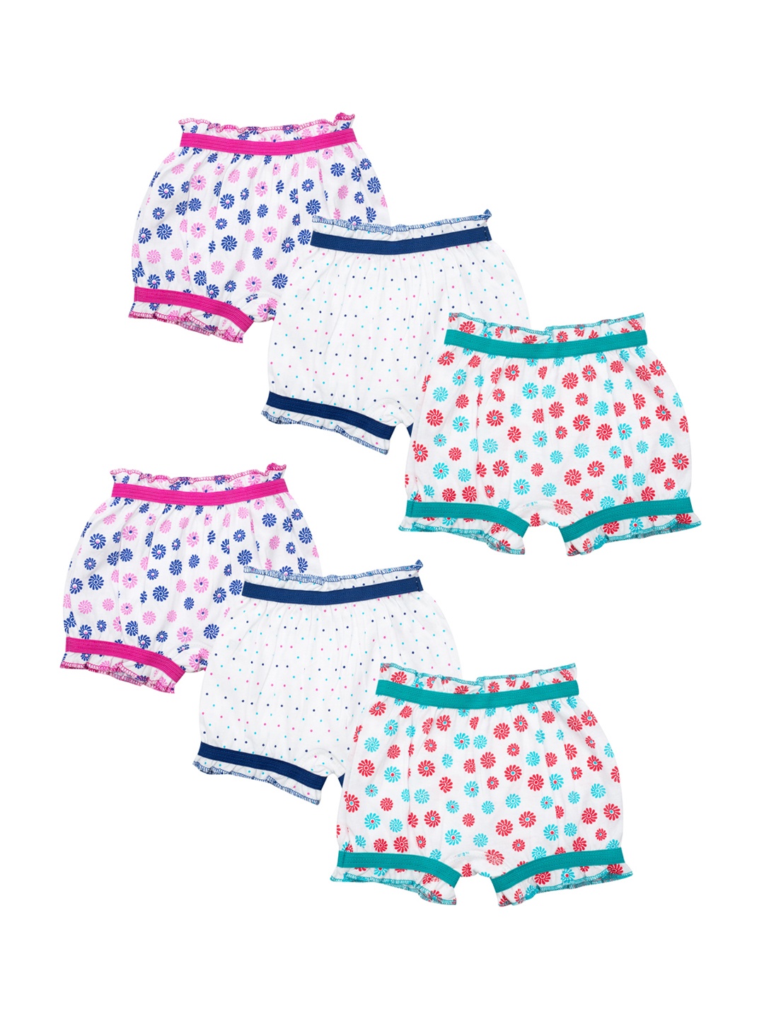 

MeeMee Girls Pack Of 6 Assorted Bloomers GSK01BLOOMERPK3, Multi