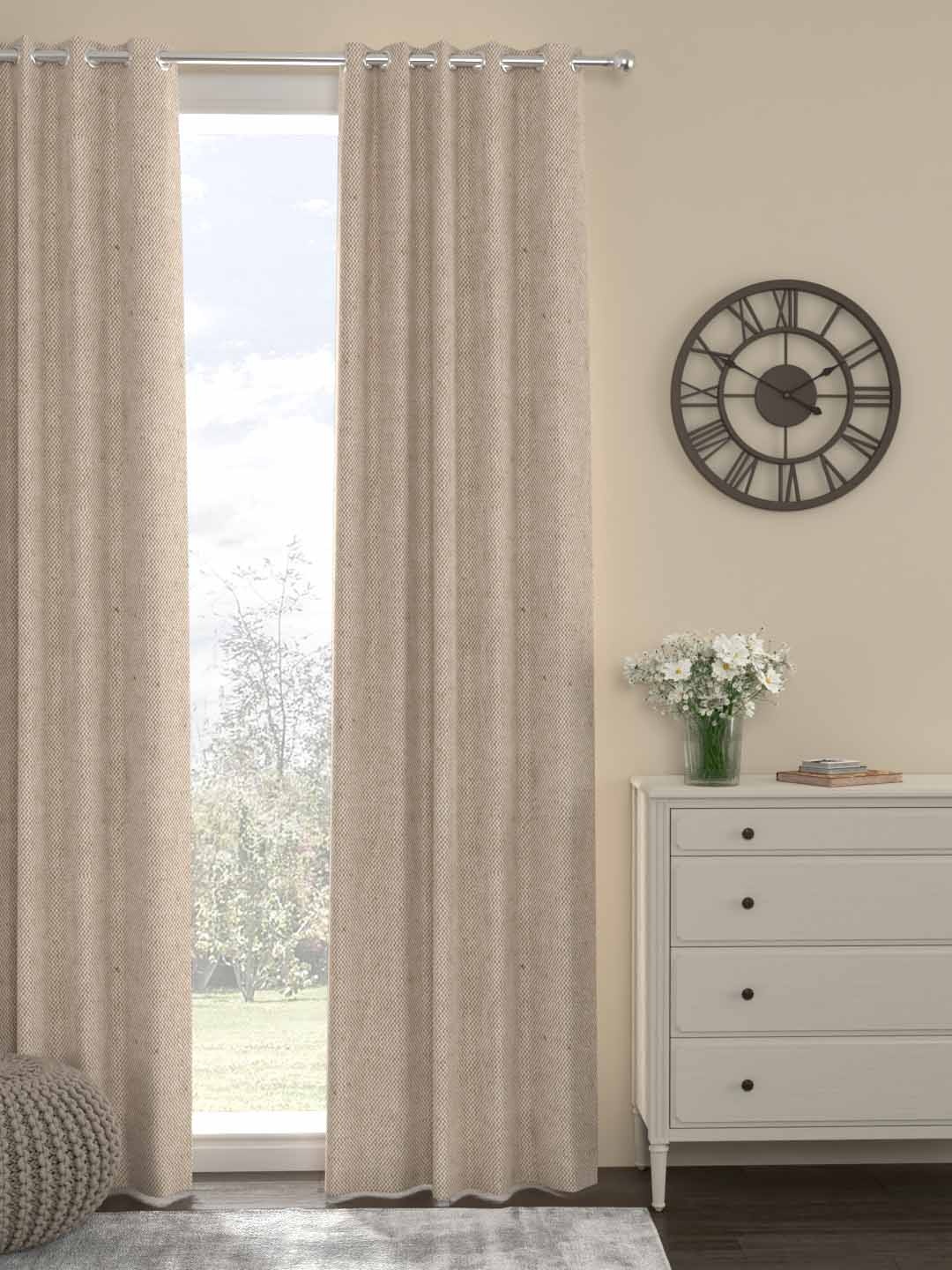 

ROSARA HOME Beige Yarn Dyed Door Curtain