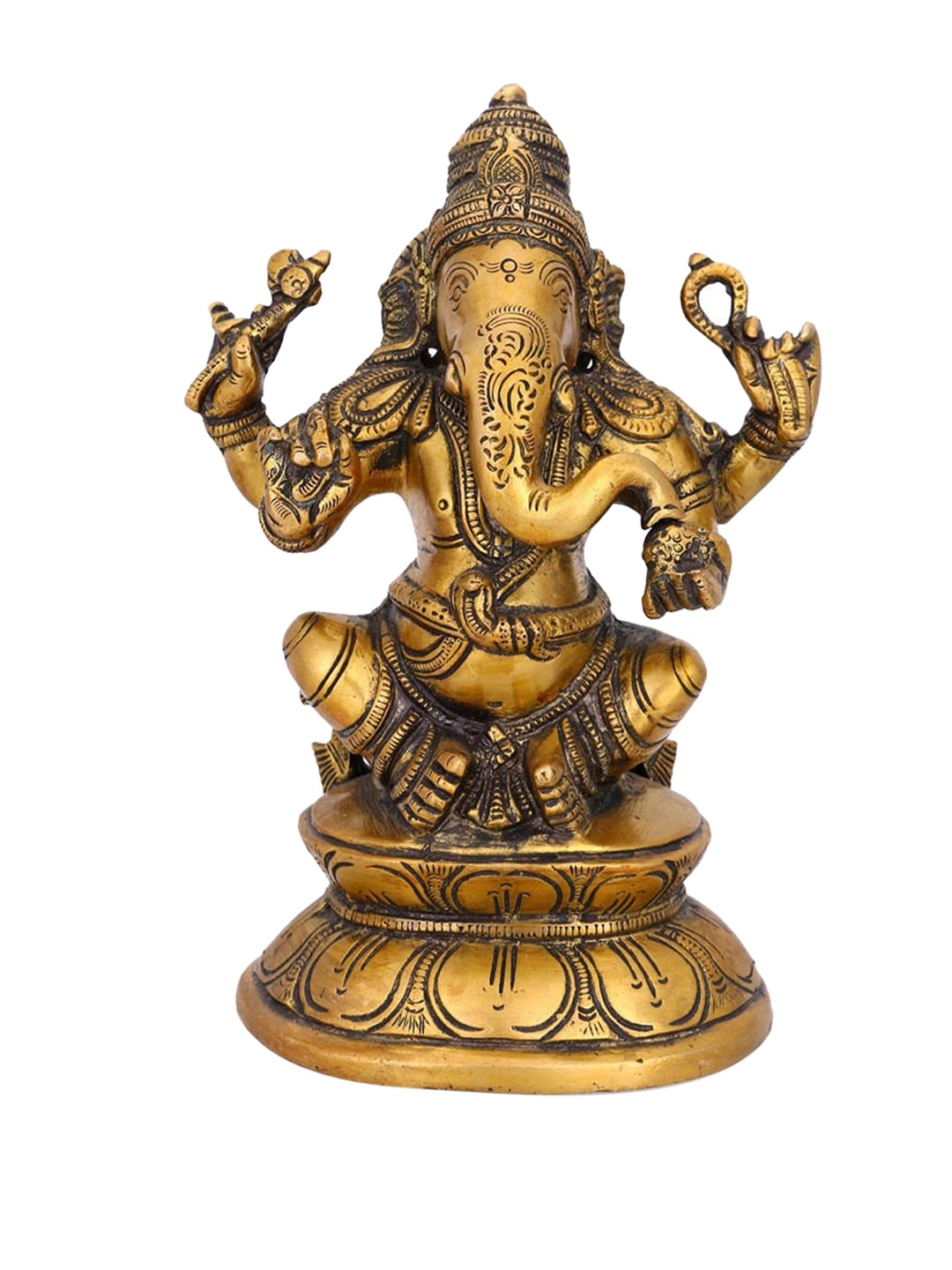 

CraftVatika Gold-Toned Lord Ganesha Idol Showpiece