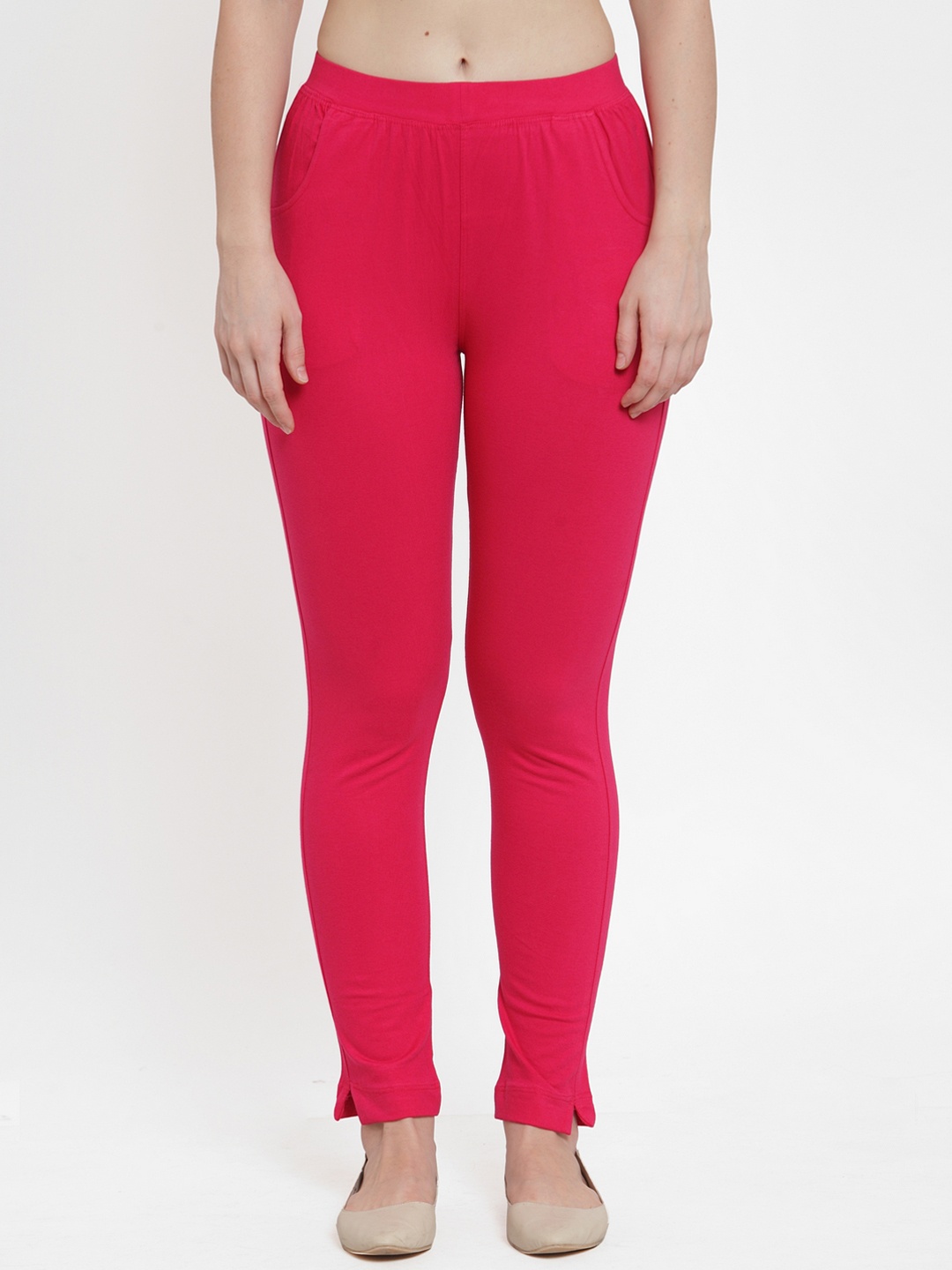 

TAG 7 Women Pink Solid Ankle-Length Leggings