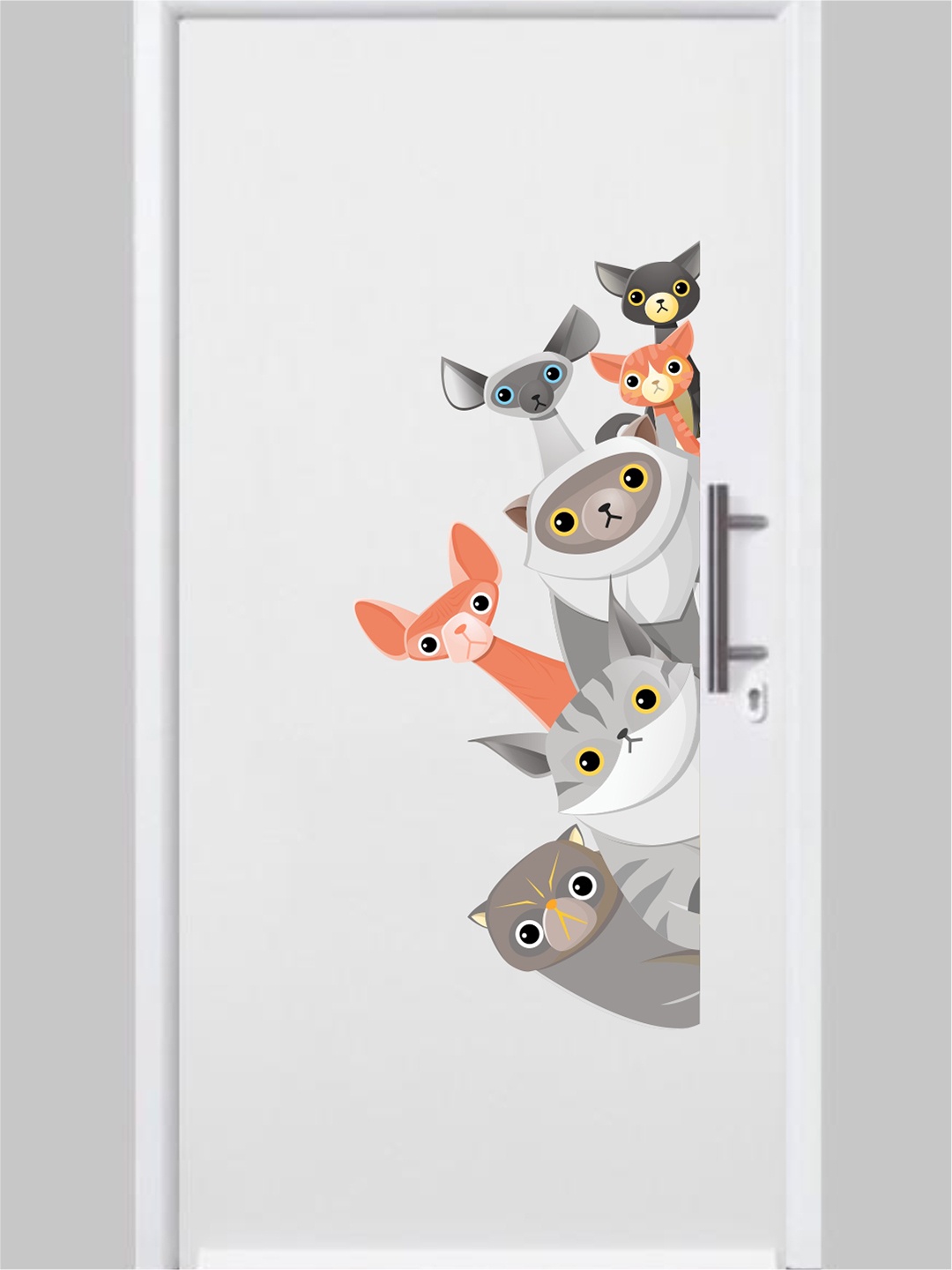

rawpockets Multicoloured Cat Squad Team Wall Stickers, Multi