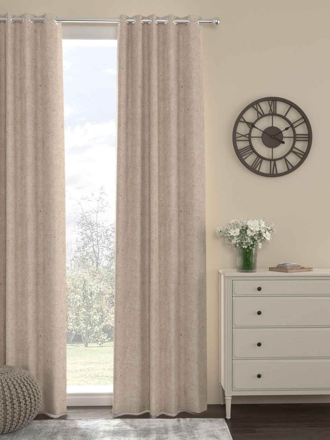 

ROSARA HOME Cream Single Long Door Curtain