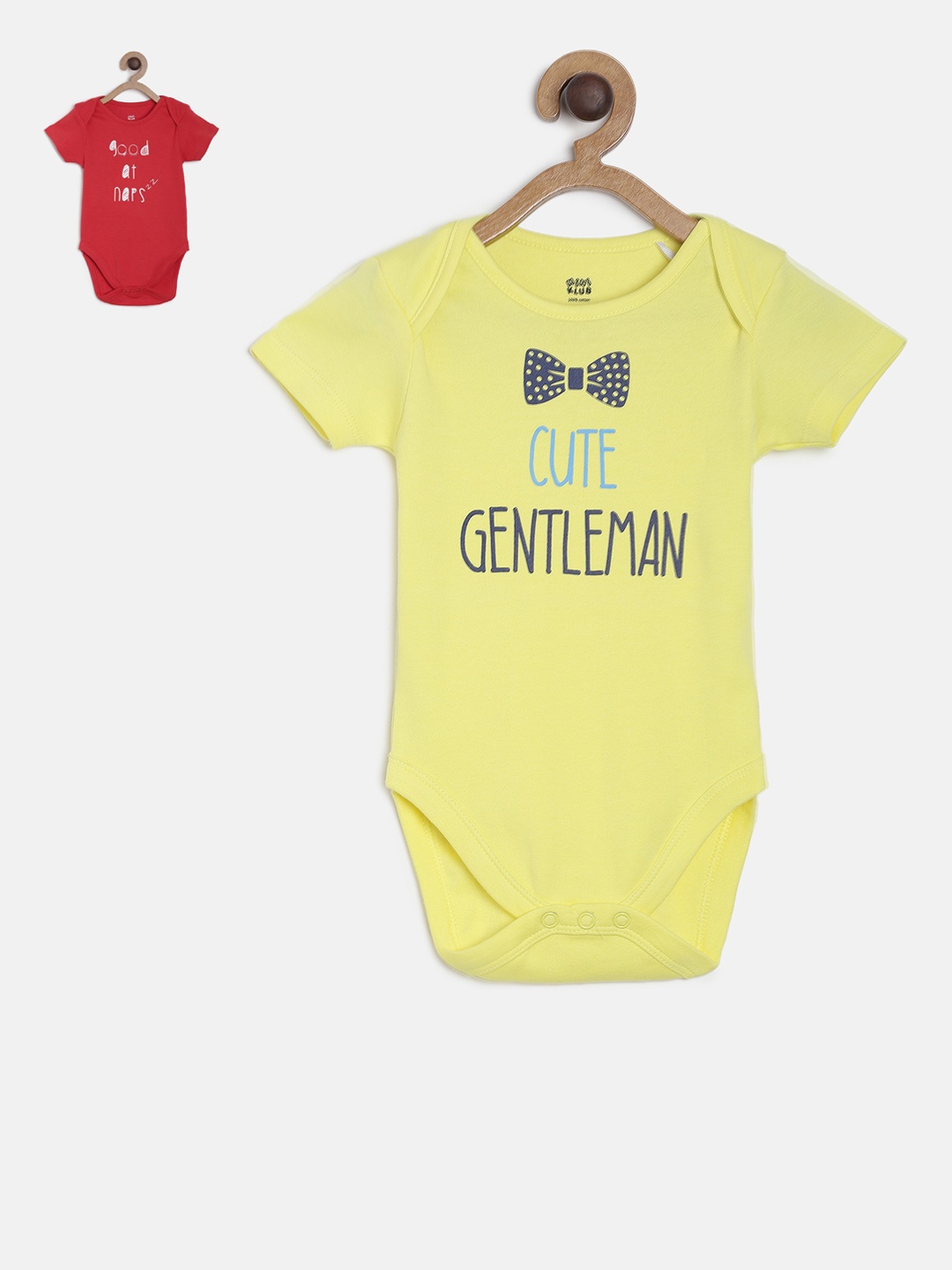 

MINI KLUB Newborn Boys Pack Of 2 Printed Bodysuits, Red