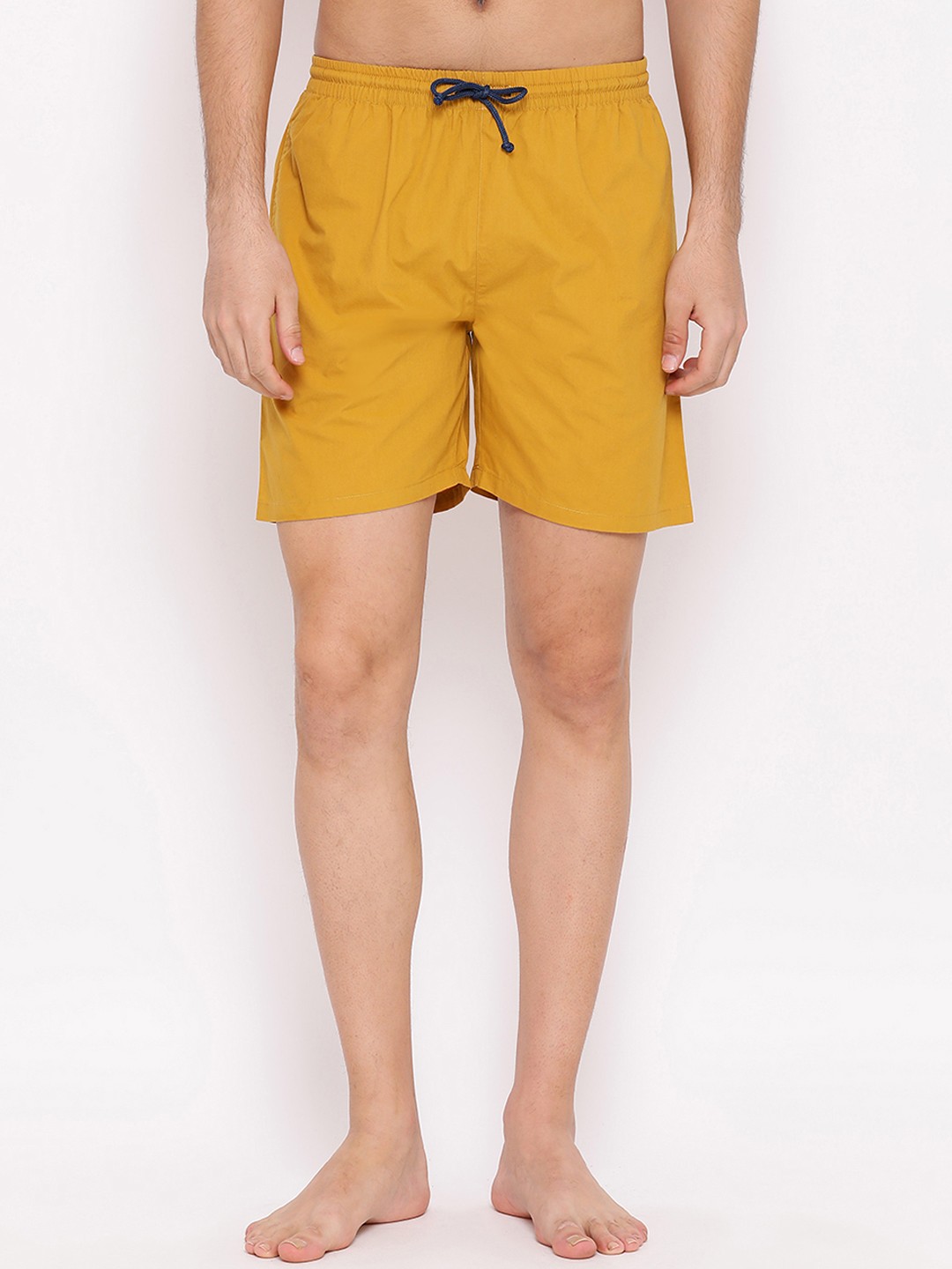 

Crimsoune Club Men Mustard Yellow Solid Pure Cotton Boxers BX4092-2