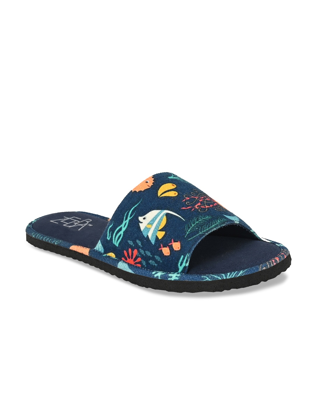 

Zebba Women Blue Printed Sliders