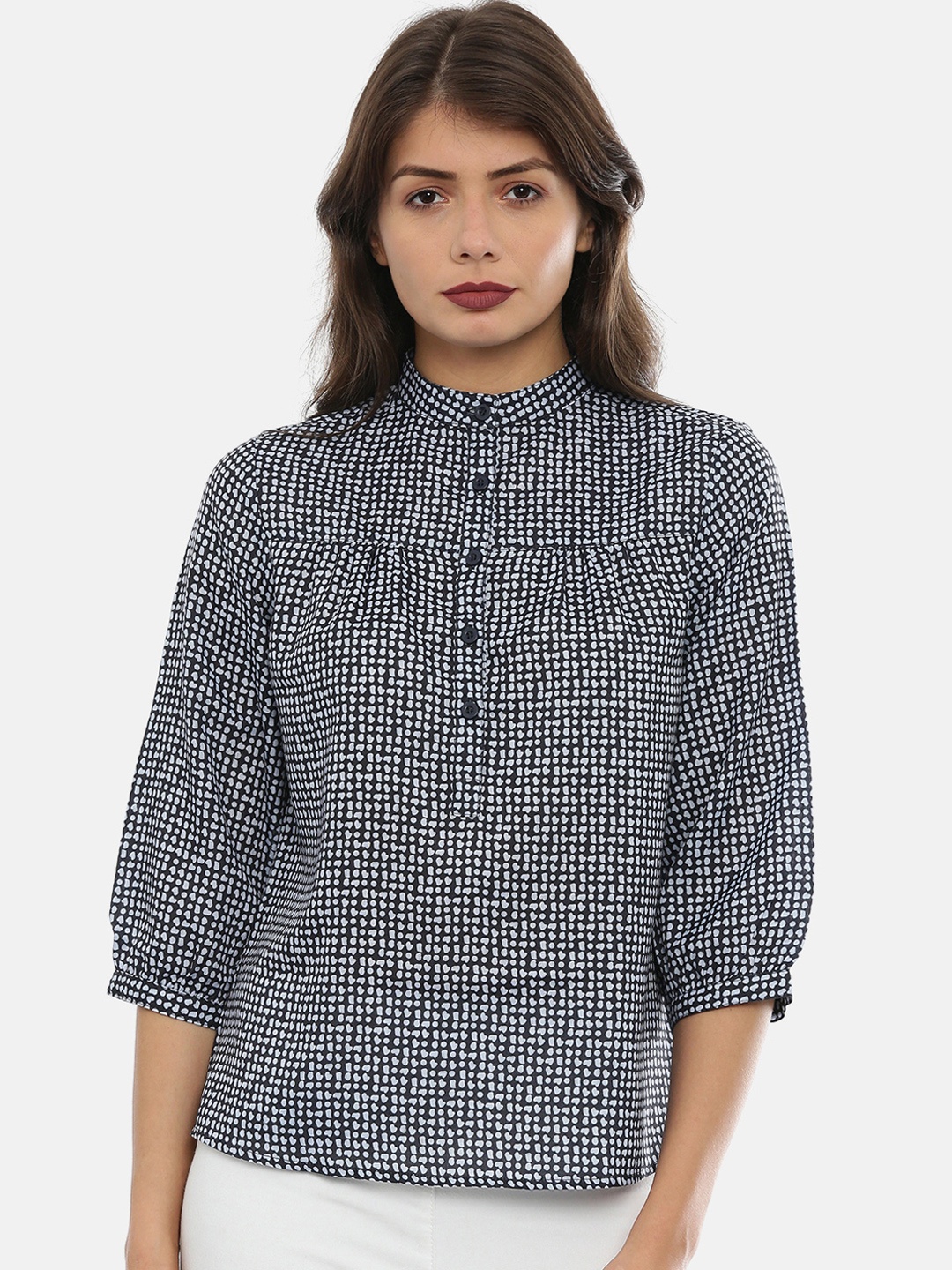 

IDK Women Blue Printed Top