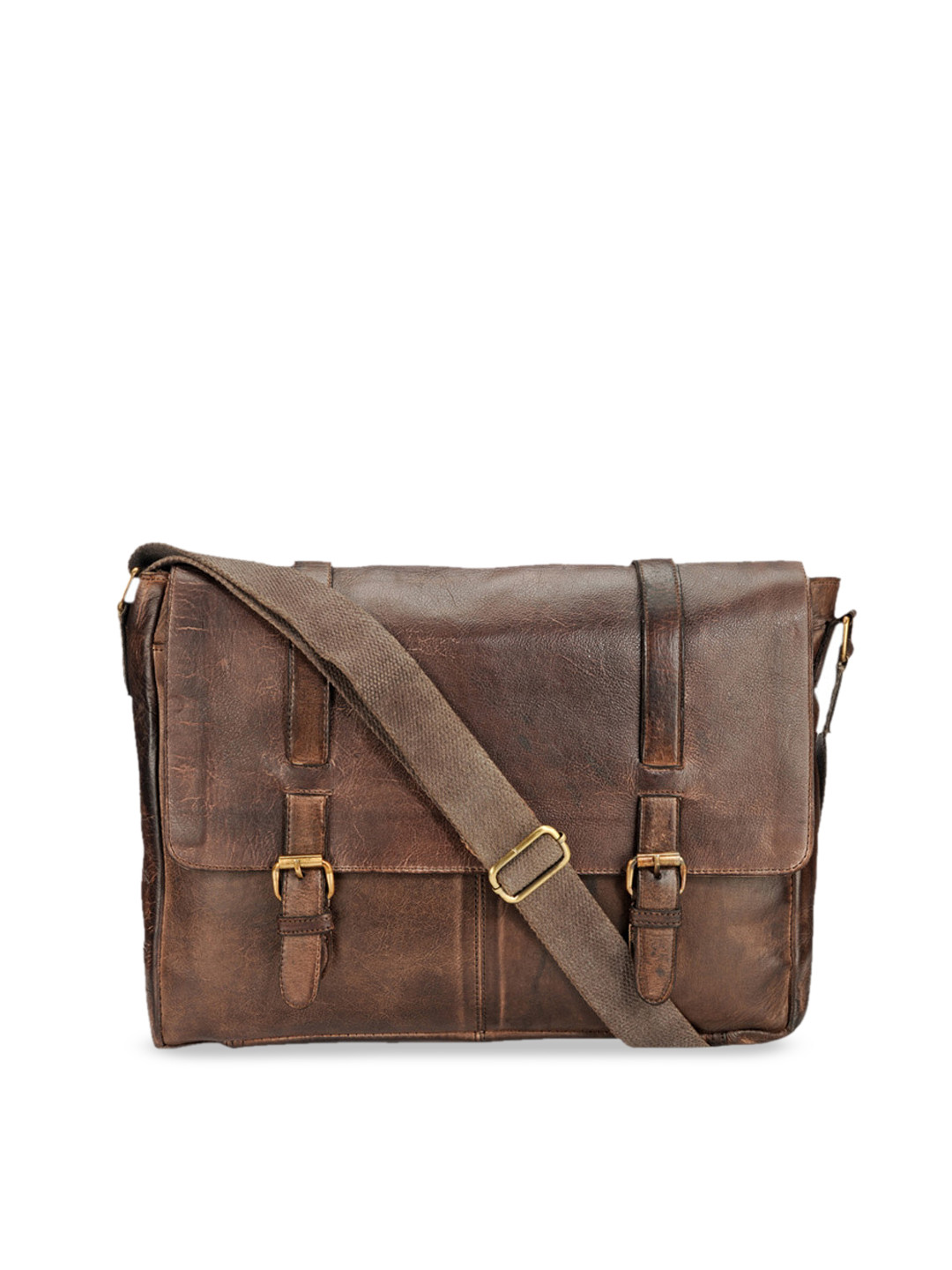 

Teakwood Leathers Unisex Brown Solid Leather Laptop Bag