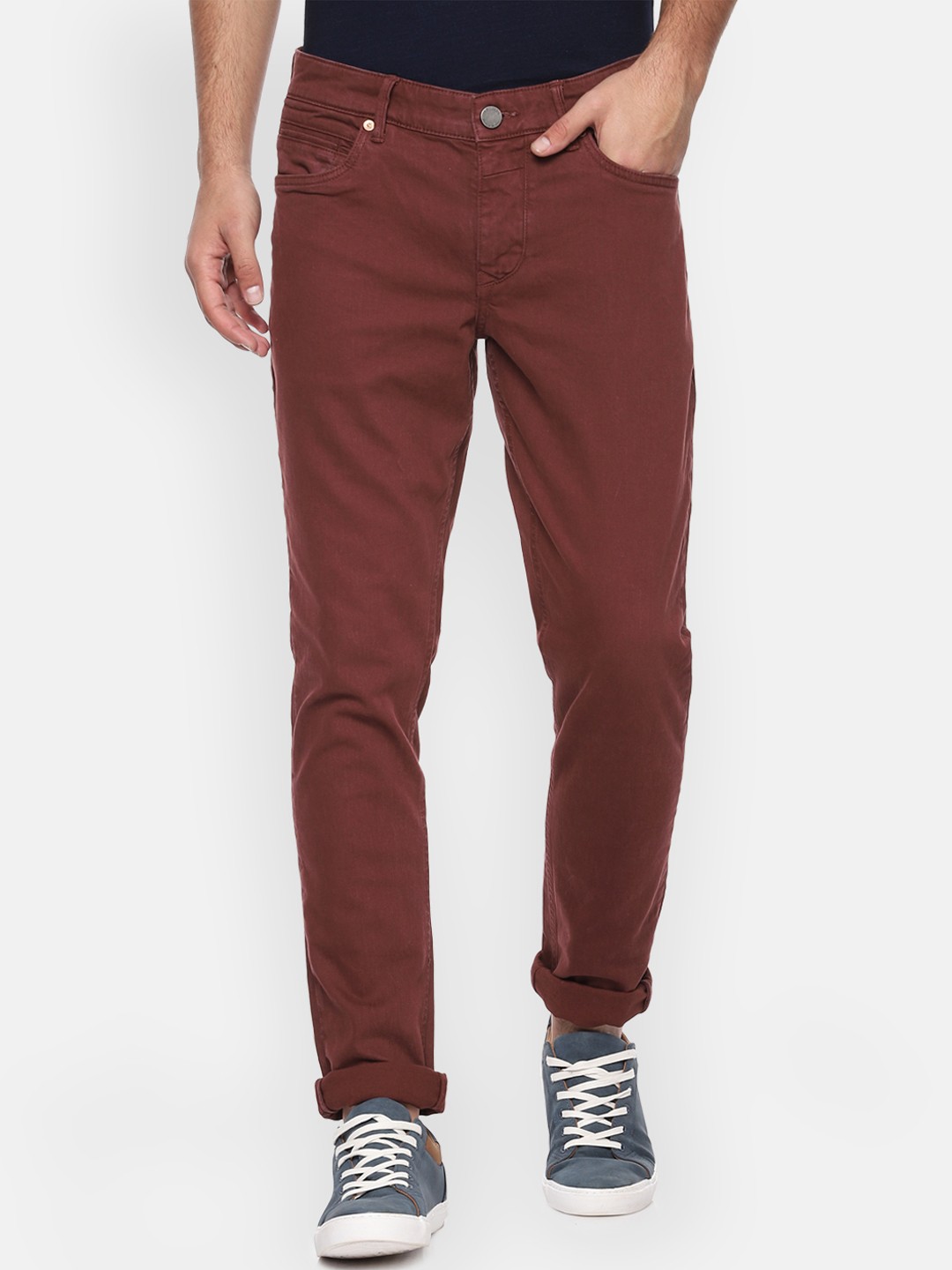 

Louis Philippe Jeans Men Brown Slim Fit Mid-Rise Clean Look Stretchable Jeans