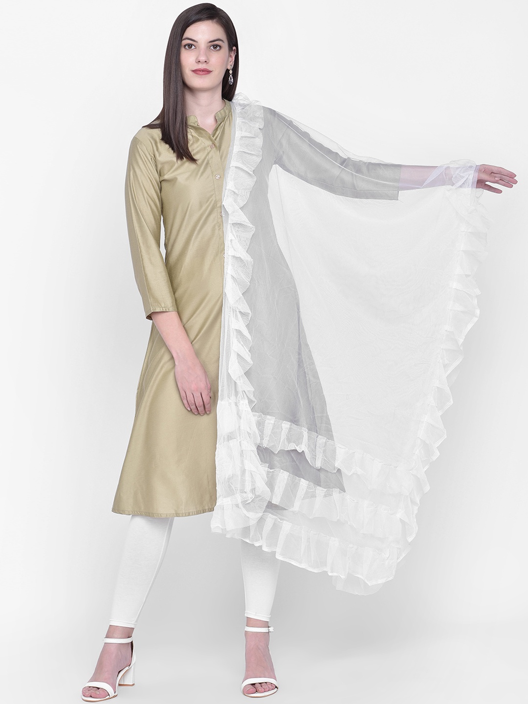 

Dupatta Bazaar White Solid Dupatta