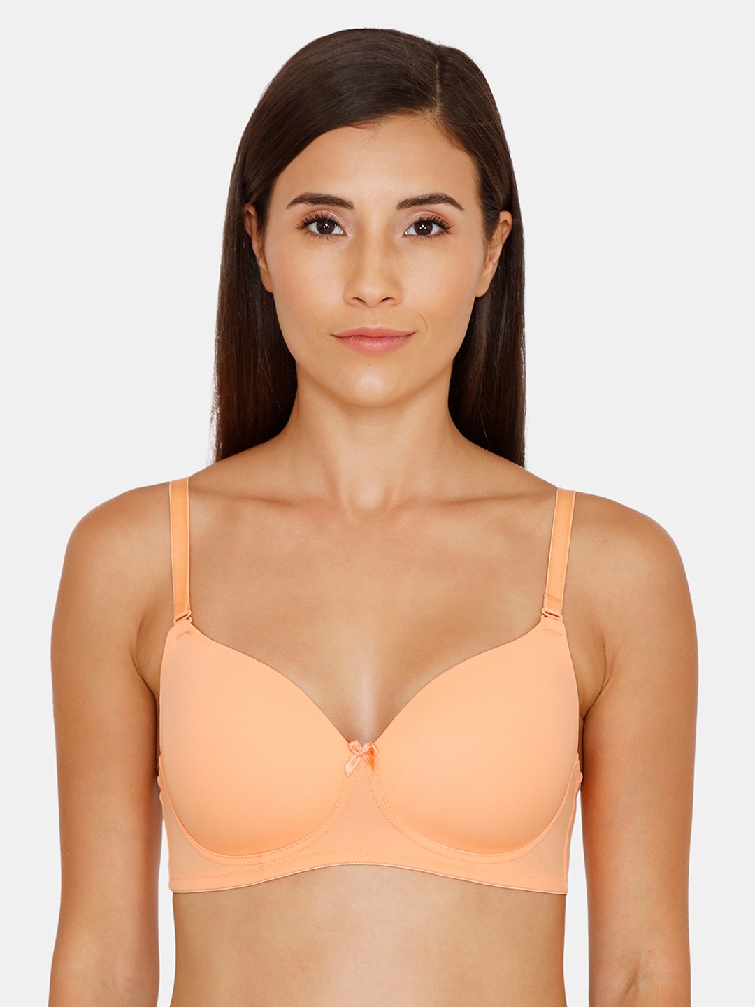 

Zivame Peach-Coloured Solid Non-Wired Lightly Padded T-shirt Bra ZI1131COREZ