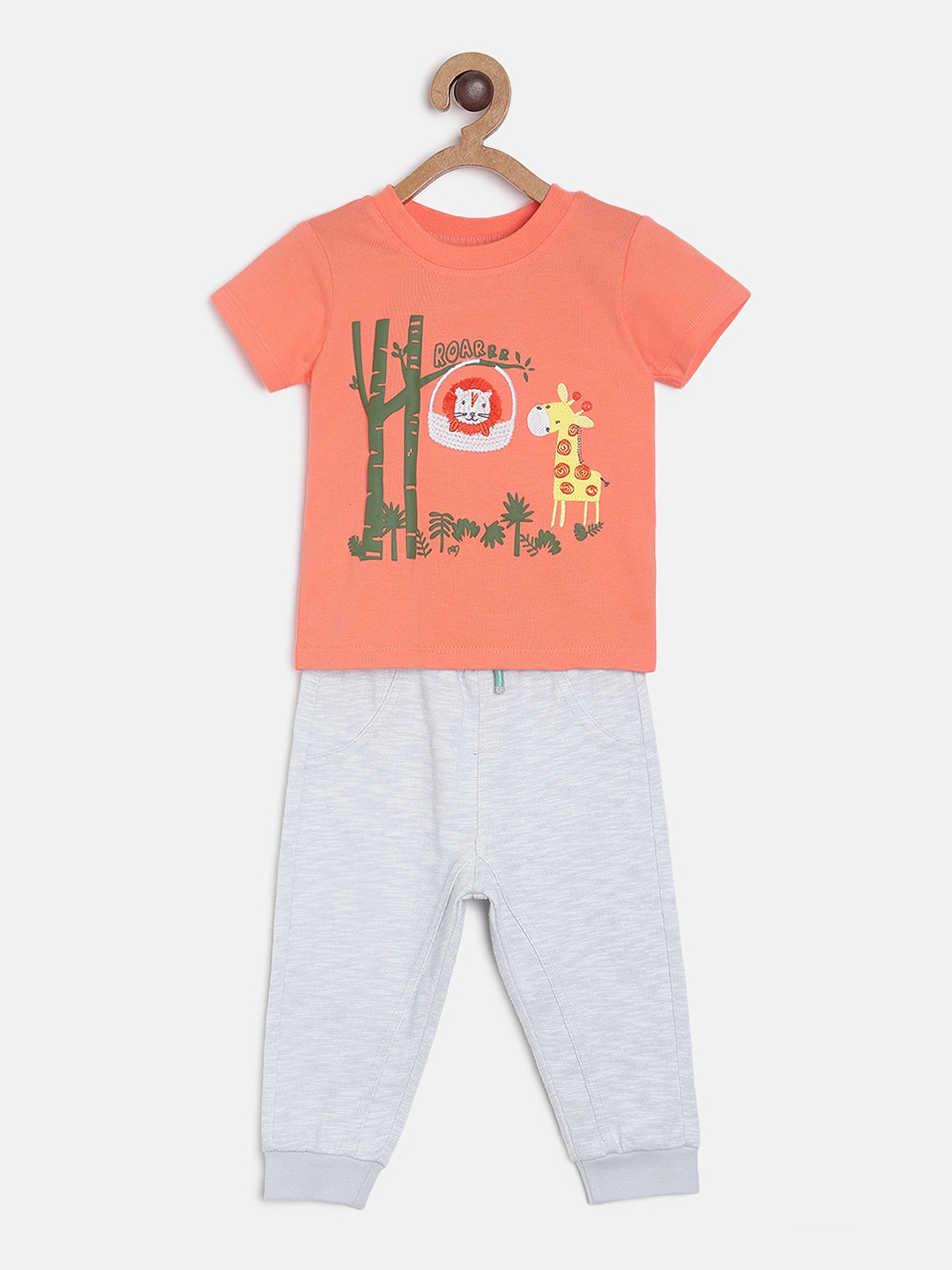 

MINI KLUB Boys Orange & Grey Printed T-shirt with Trousers