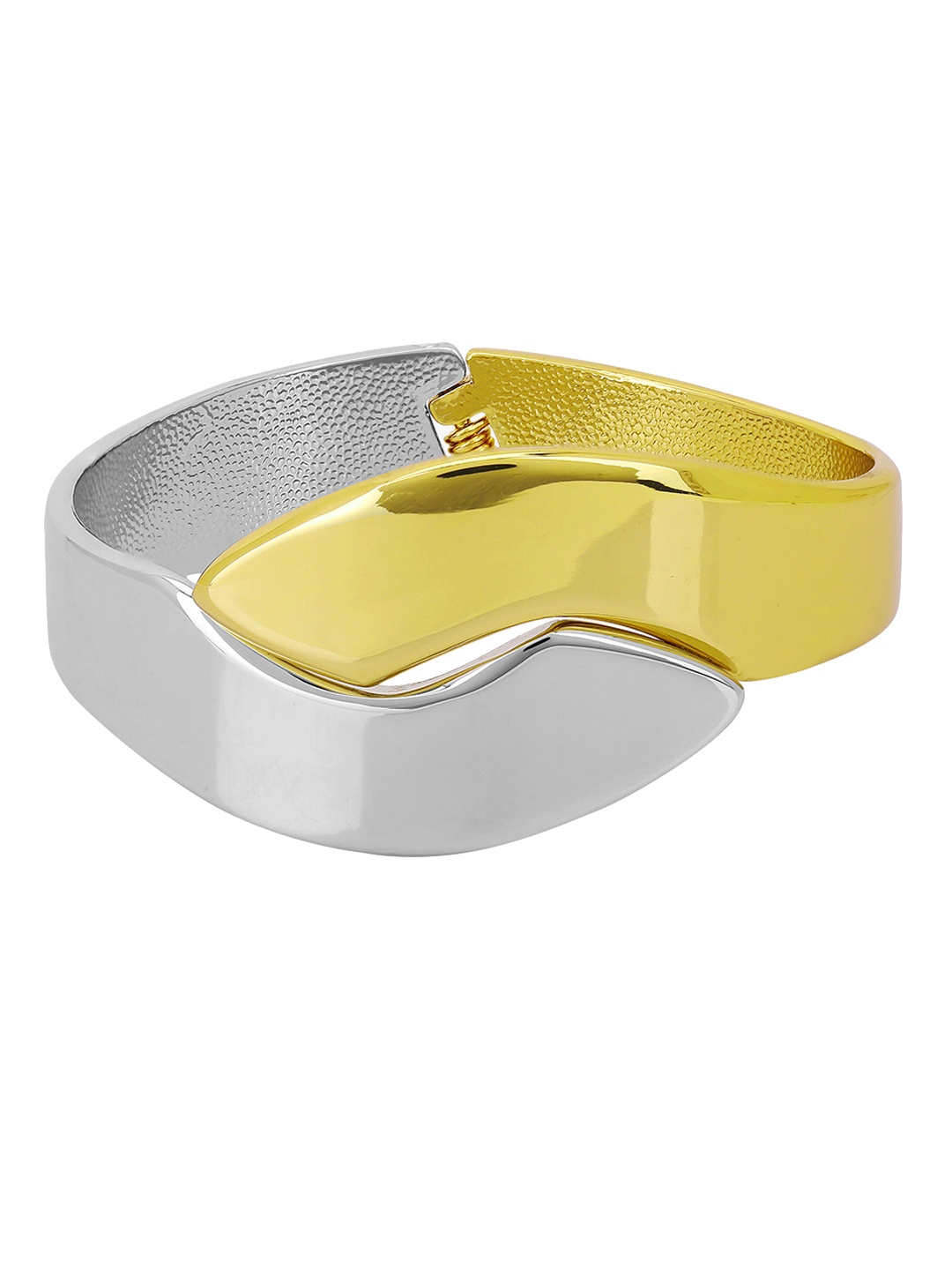 

Adwitiya Collection Women Gold-Plated & Silver-Toned Handcrafted Cuff Bracelet