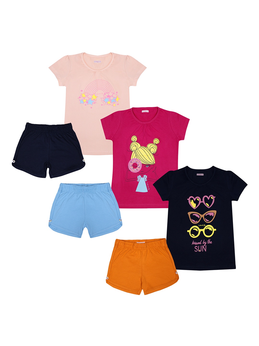 

Luke & Lilly Kids Multicoloured Set of 3 T-shirt and Shorts, Multi
