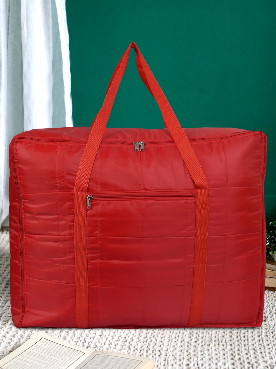 

Kuber Industries Unisex Red Solid Jumbo Attachi Travel Storage Bag