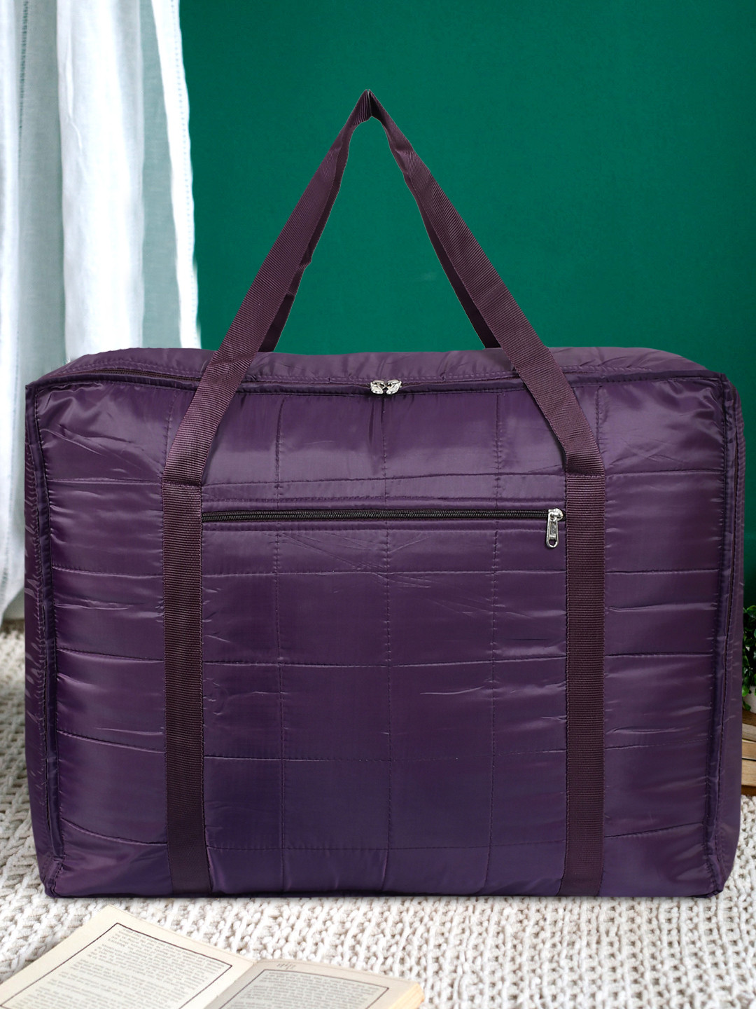 

Kuber Industries Unisex Purple Solid Jumbo Attachi Travel Storage Bag