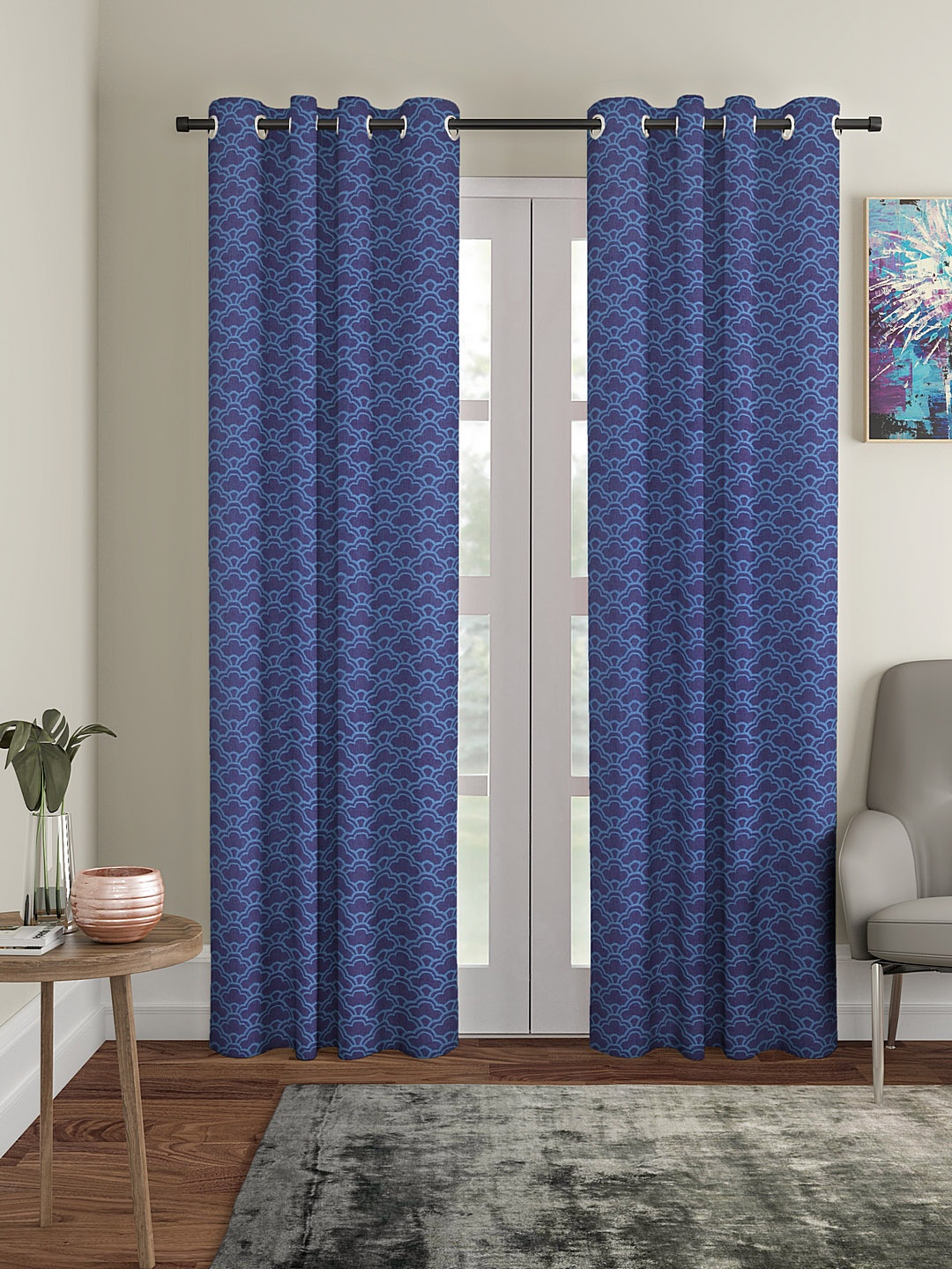 

KLOTTHE Purple Set of 2 Door Curtains