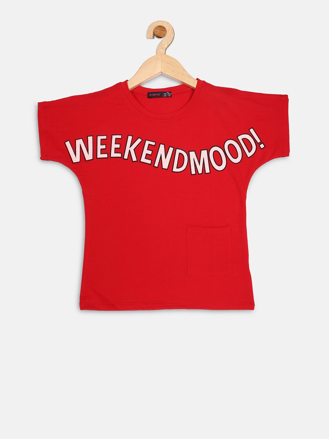 

Ziama Girls Red Printed Top