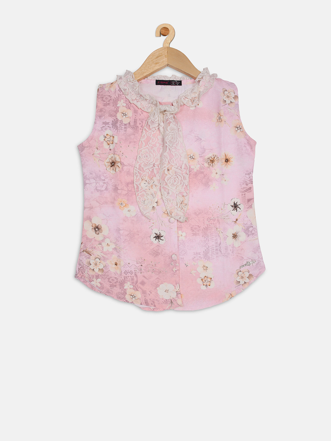 

Ziama Girls Pink Printed Top