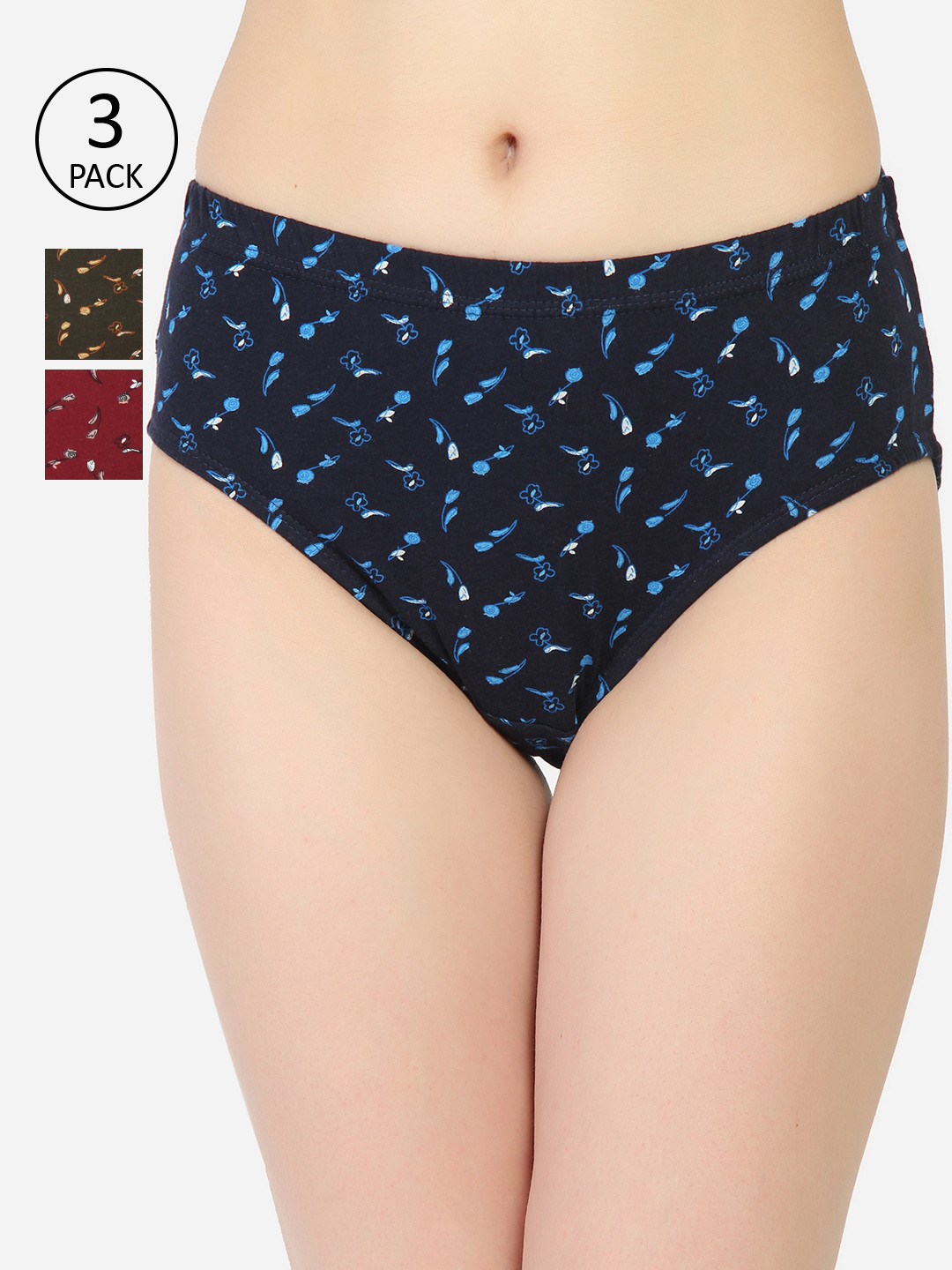 

Innocence Women Pack of 3 Assorted Hipster Briefs BBAPLIN90133_S
