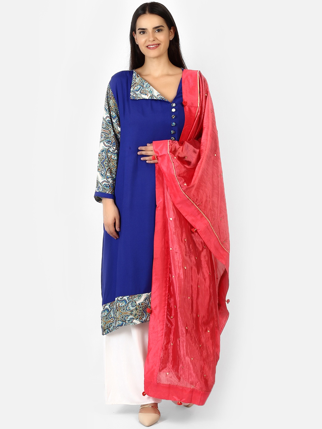 

amraoo Women Peach-Coloured Printed Dupatta