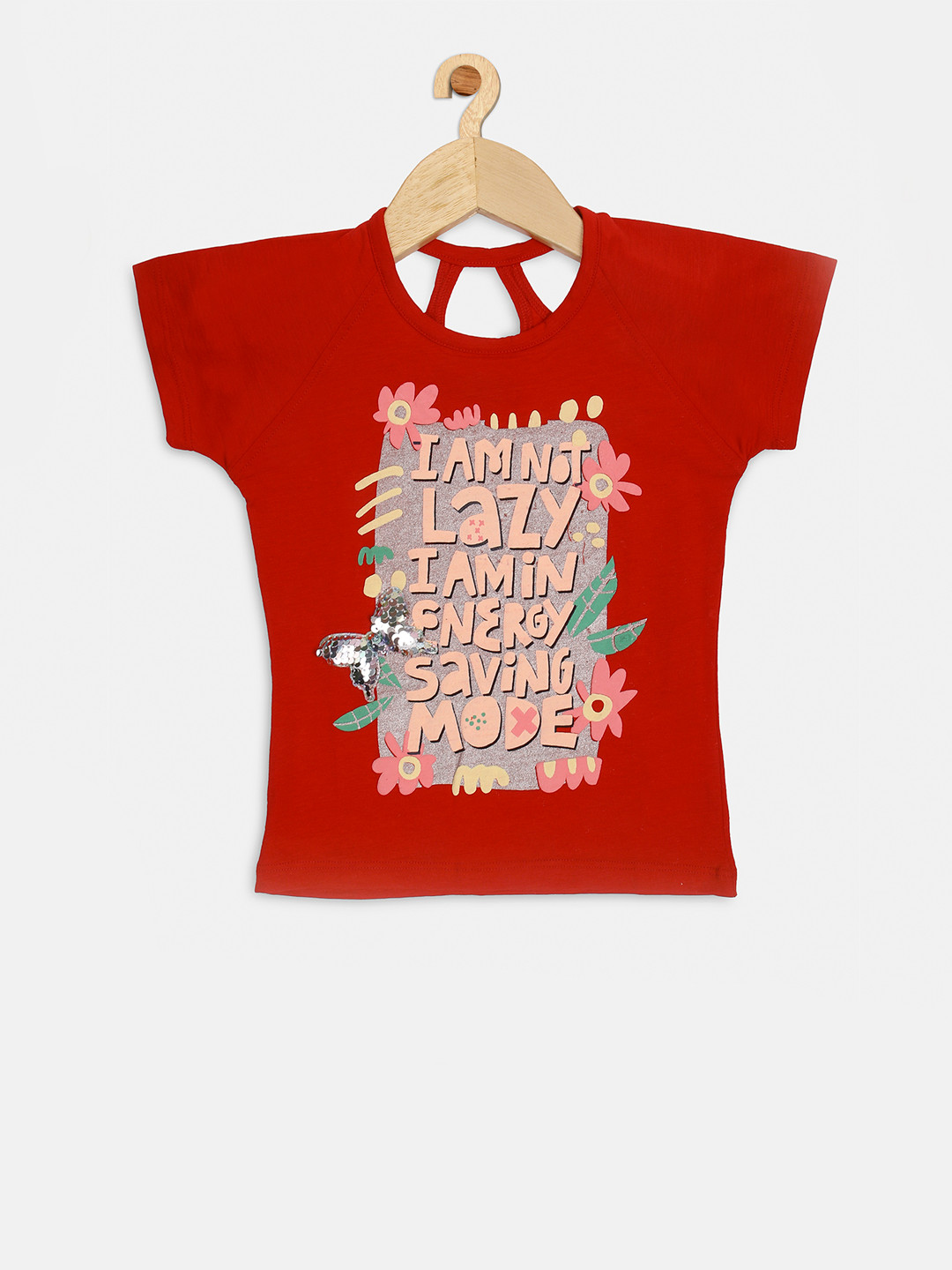 

Ziama Girls Red Printed Top