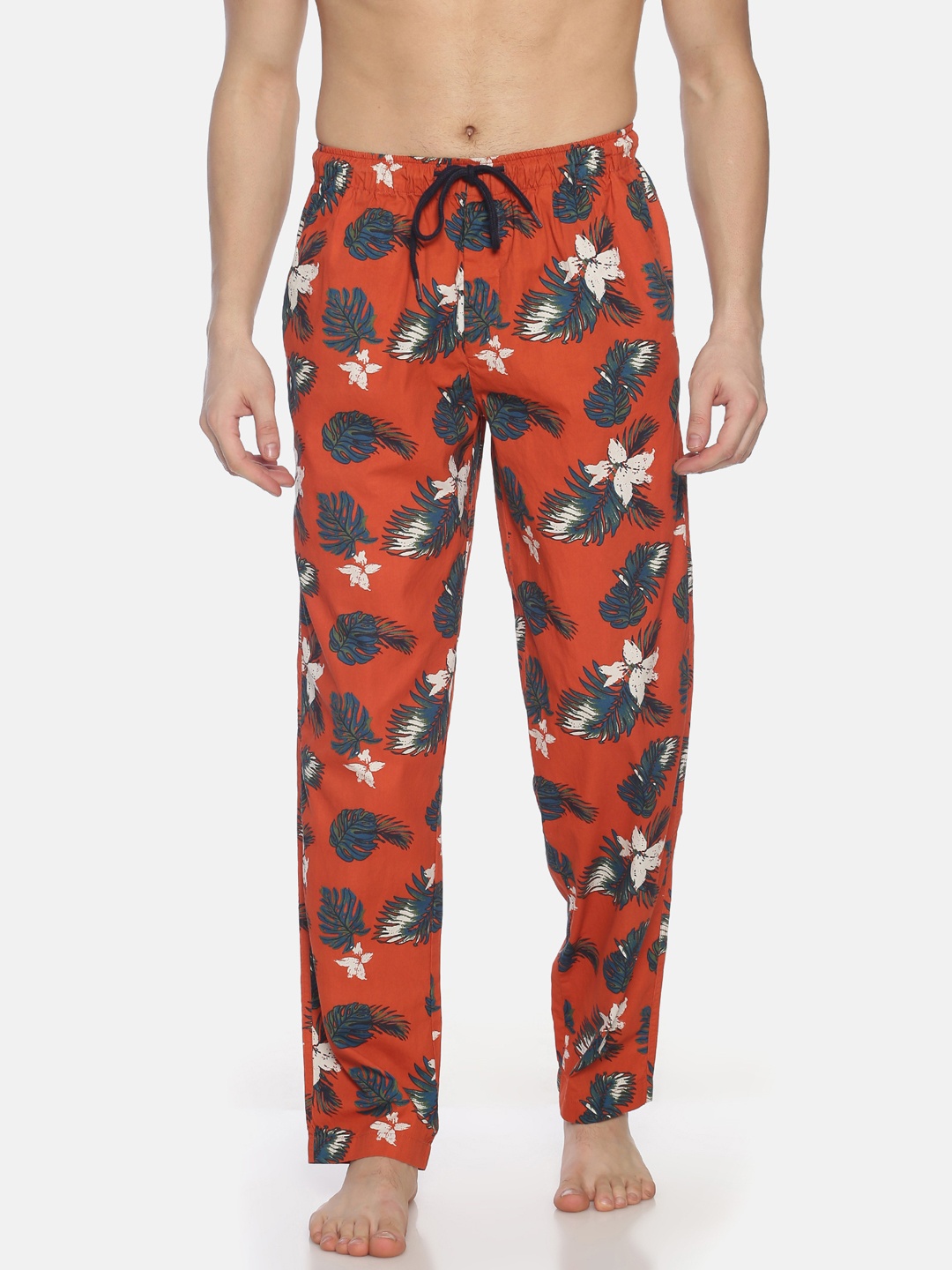

Bene Kleed Men Rust Brown Printed Anti Bacterial Lounge Pants
