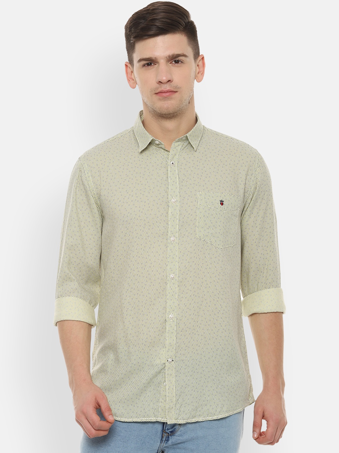 

Louis Philippe Sport Men Yellow Slim Fit Printed Casual Shirt