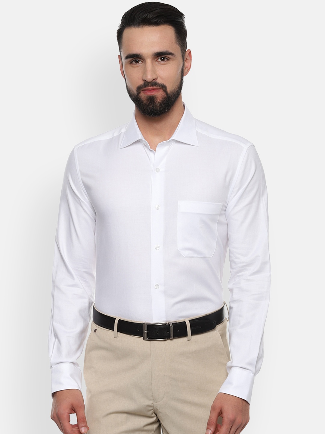 

Louis Philippe Men White Classic Regular Fit Self Design Formal Shirt