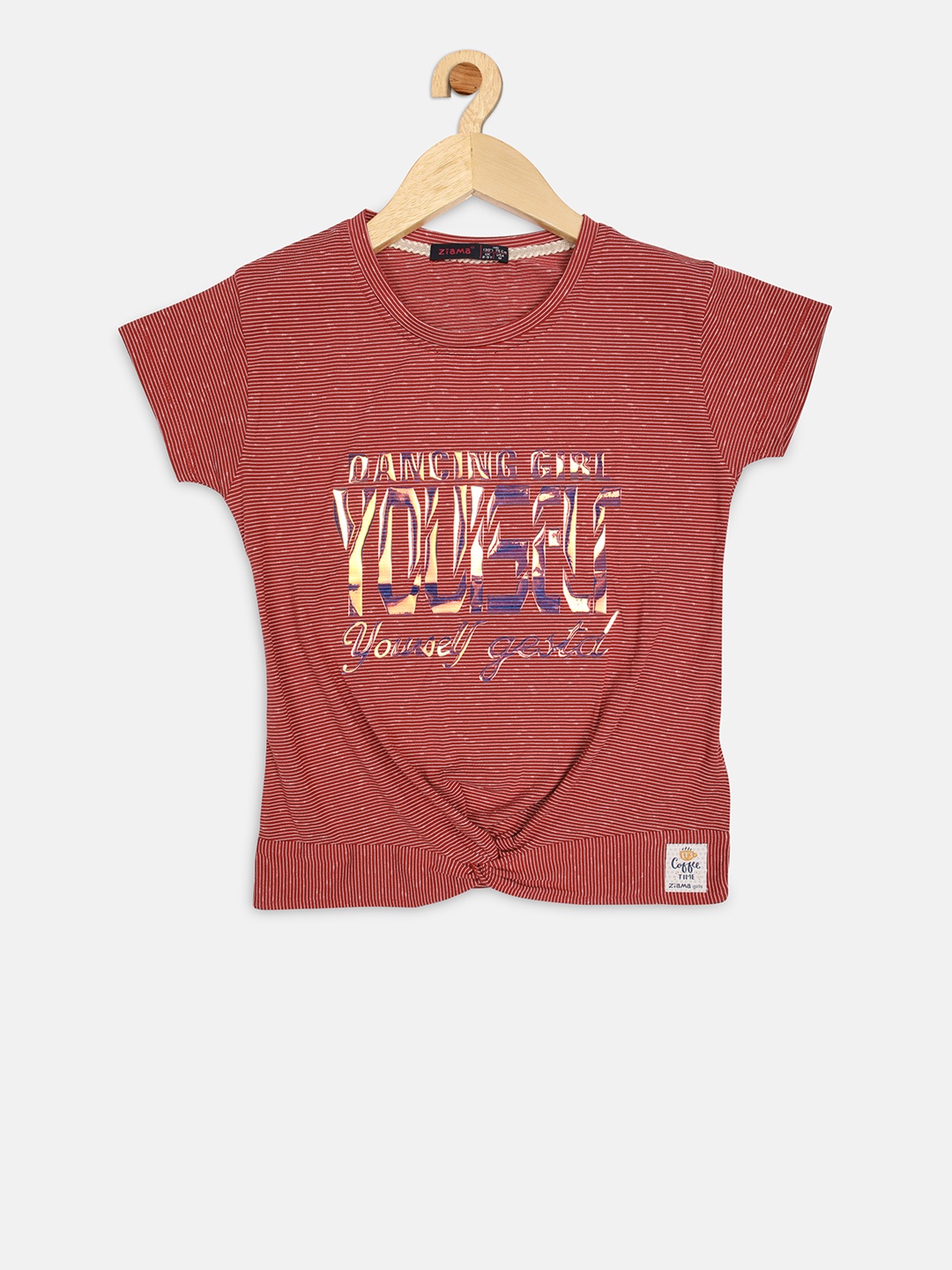 

Ziama Girls Red Printed Top