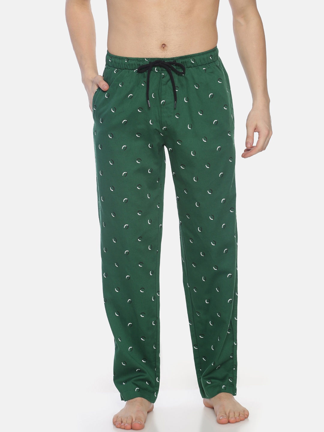 

Bene Kleed Men Green Printed Anti Bacterial Lounge Pants