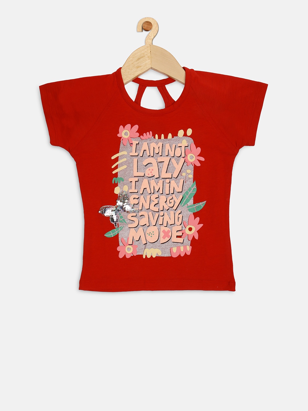 

Ziama Girls Red Printed Top