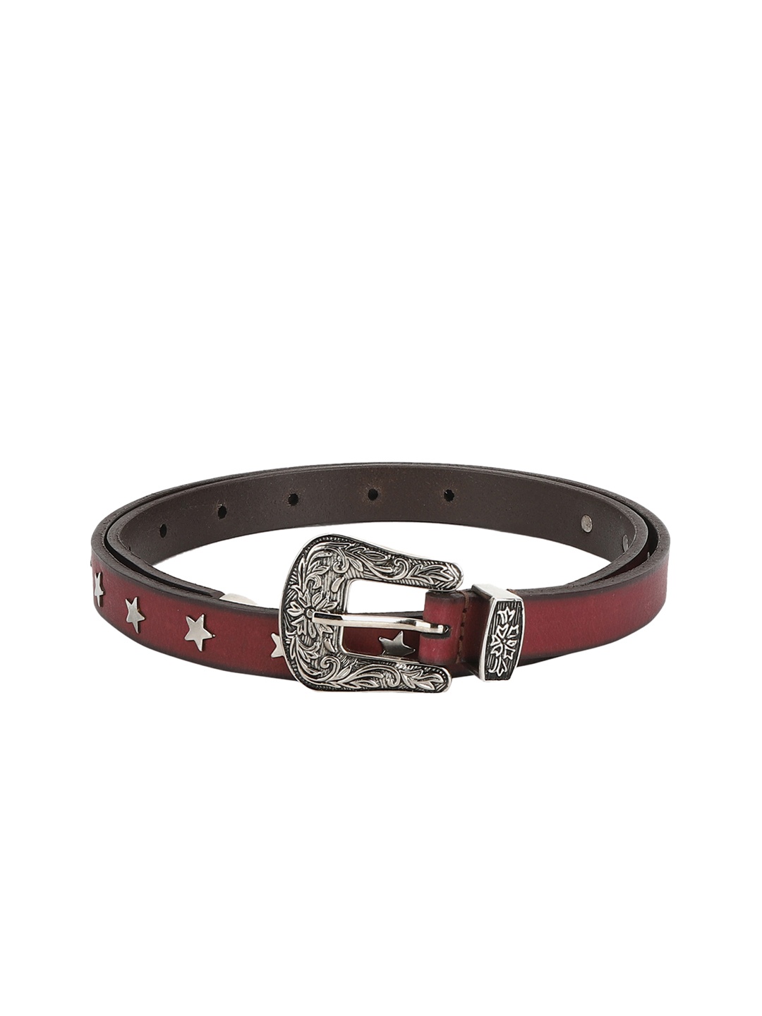 

Aditi Wasan Women Maroon Solid Leather Belt