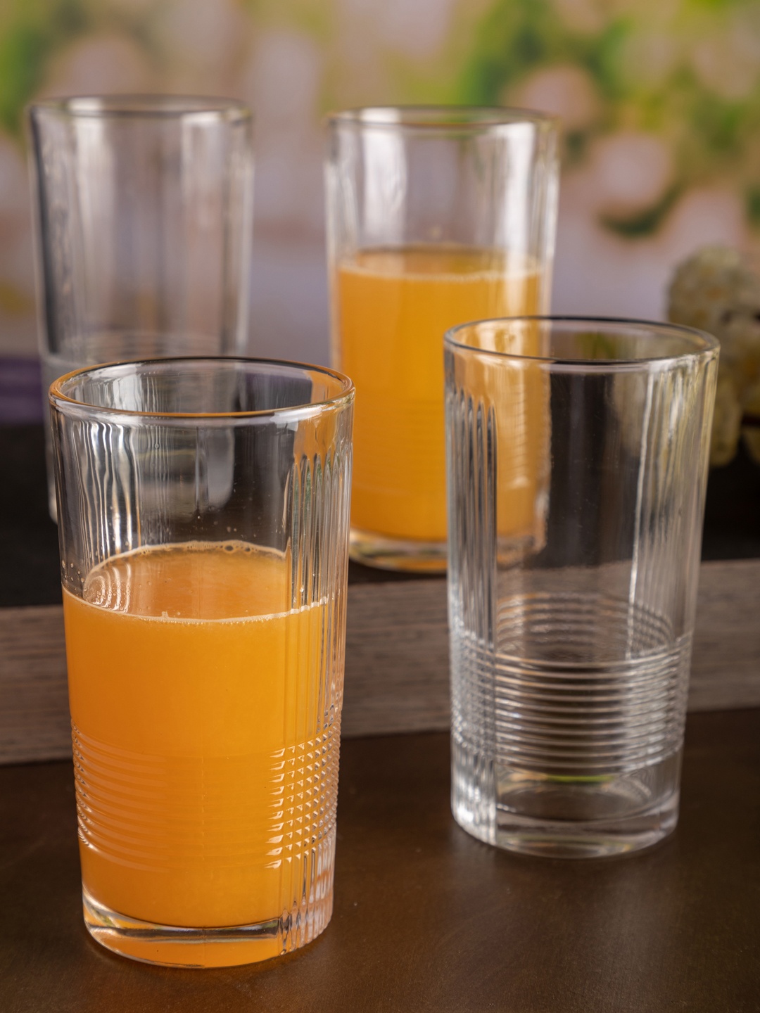 

GOODHOMES Set Of 6 Transparent Textured Glass Tumblers