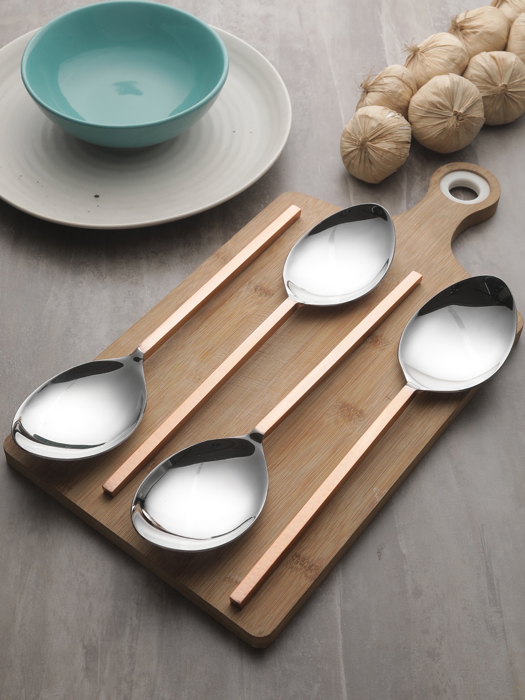 

VarEesha Set Of 4 Copper-Toned Solid Stainless Steel Serving Spoons