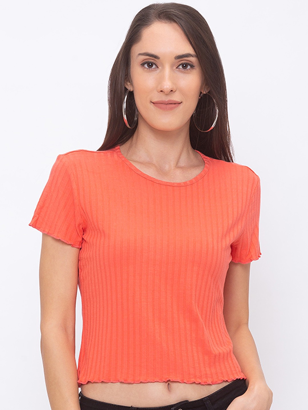 

Globus Women Coral Orange Solid Top