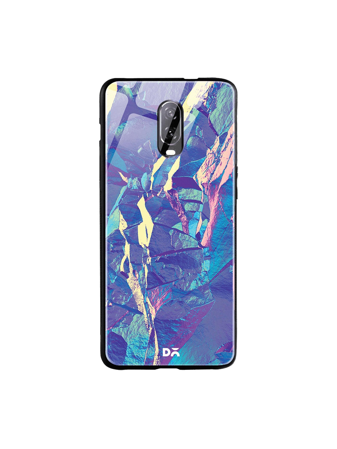 DailyObjects Blue & Pink Iceberg Holo Satin OnePlus 7 Glass Case