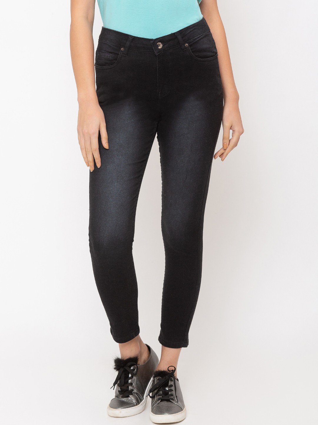 

Globus Women Black Skinny Fit Mid-Rise Clean Look Jeans