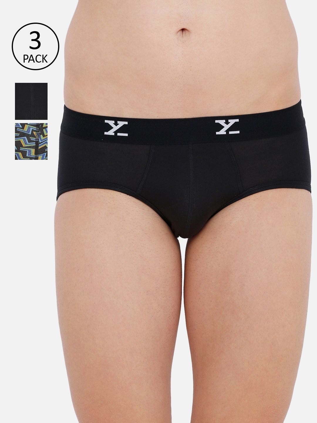 

XYXX Pack Of 2 Ultra-Soft Antimicrobial Basic Briefs XYBRF3PCKN74, Black