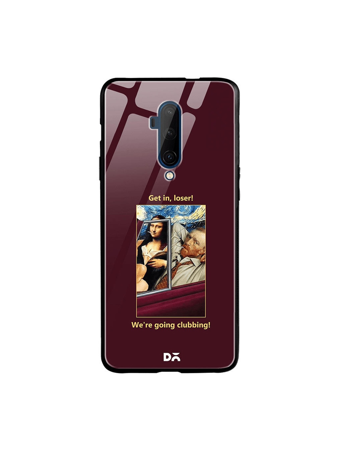 

DailyObjects Burgandy & Beige Clubbing OnePlus 7 Pro Glass Cover, Burgundy