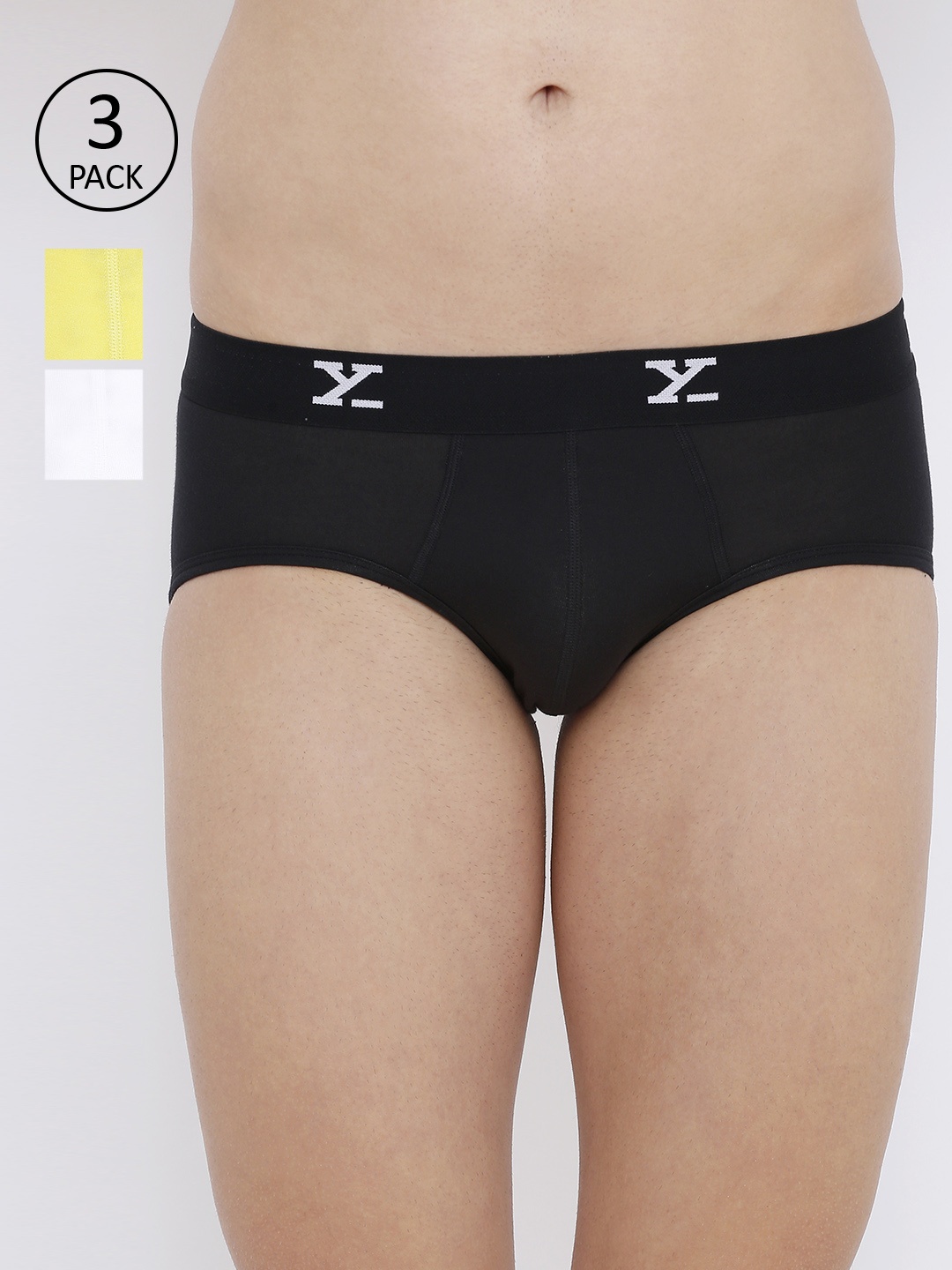 

XYXX Men Pack Of 2 Solid Ultra-Soft Antimicrobial Basic Briefs XYBRF3PCKN17, Yellow