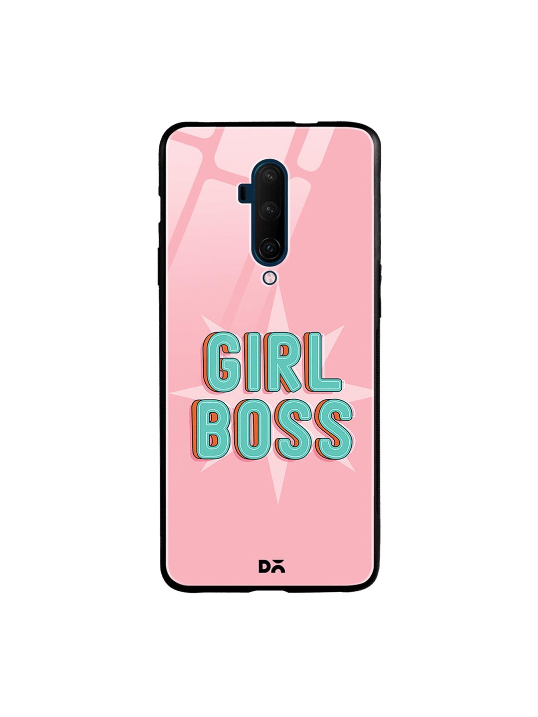 

DailyObjects Pink & Turquoise Blue Girl Boss Star OnePlus 7T Pro Glass Case
