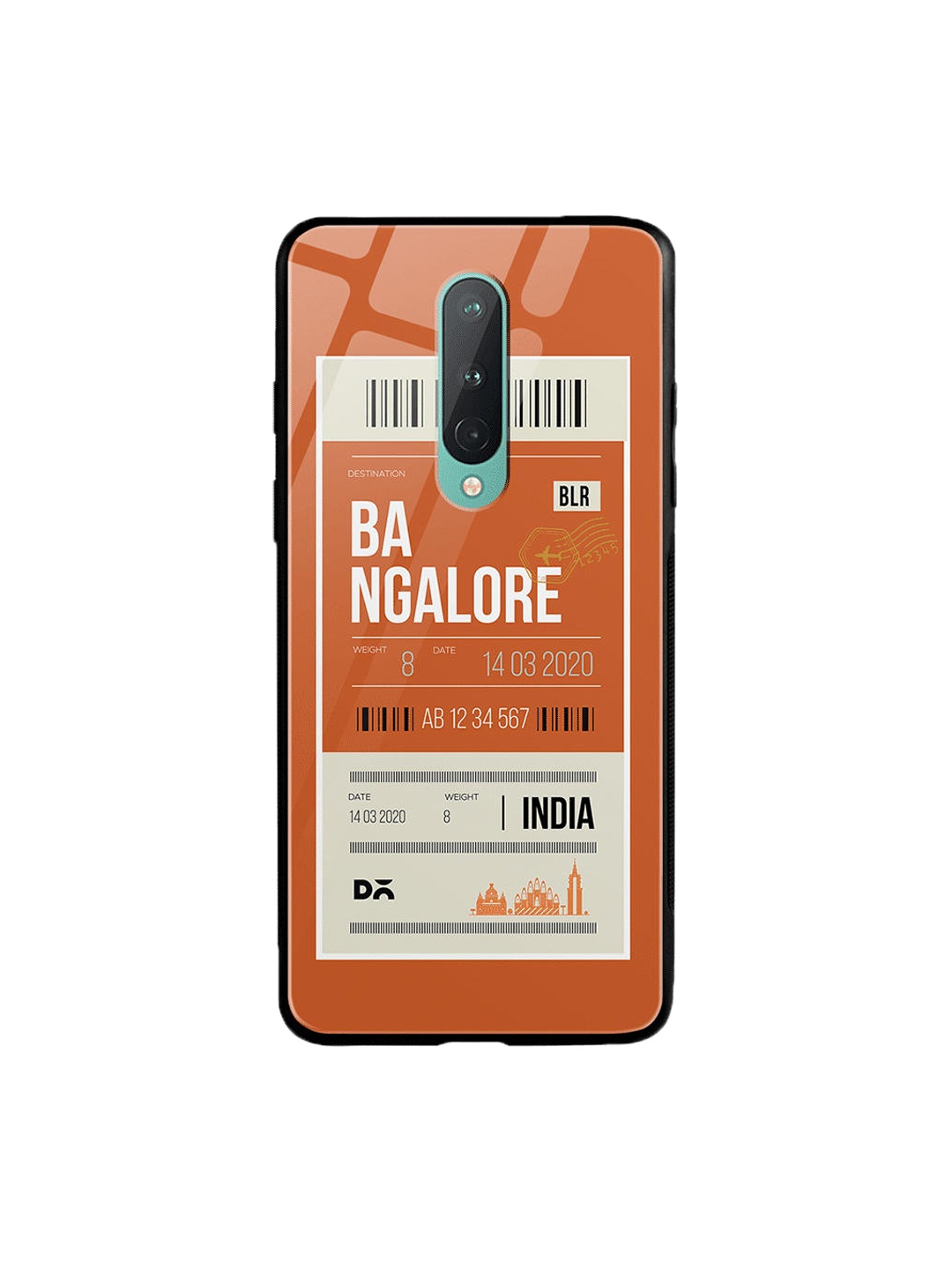 

DailyObjects Orange & White Bangalore City Tag OnePlus 8 Glass Case