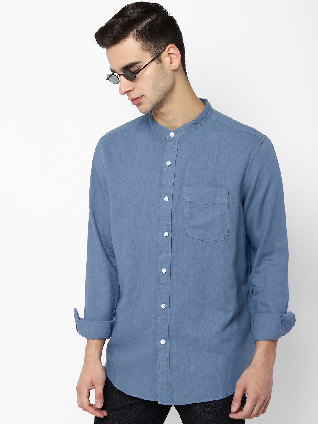 

AMERICAN EAGLE OUTFITTERS Men Blue Classic Regular Fit Solid Casual Shirt