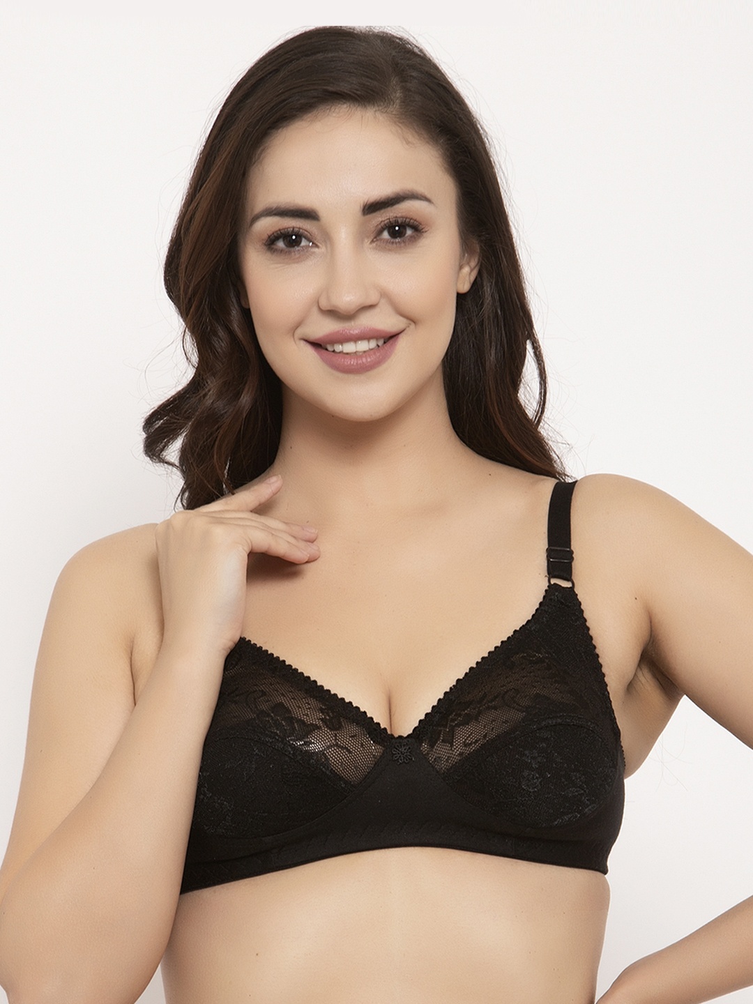 

GRACIT Black Lace Non-Wired Non Padded Everyday Bra PW3-01